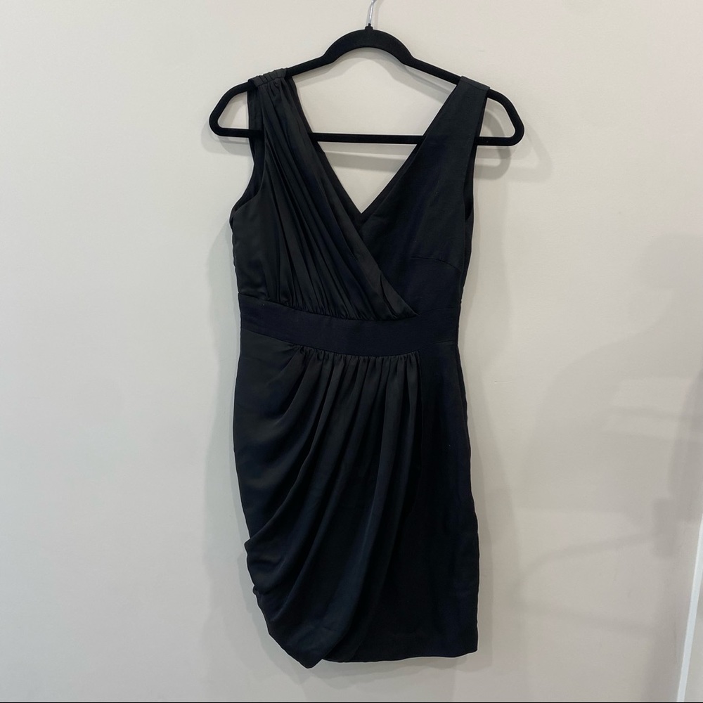 Mango suit black draped dress